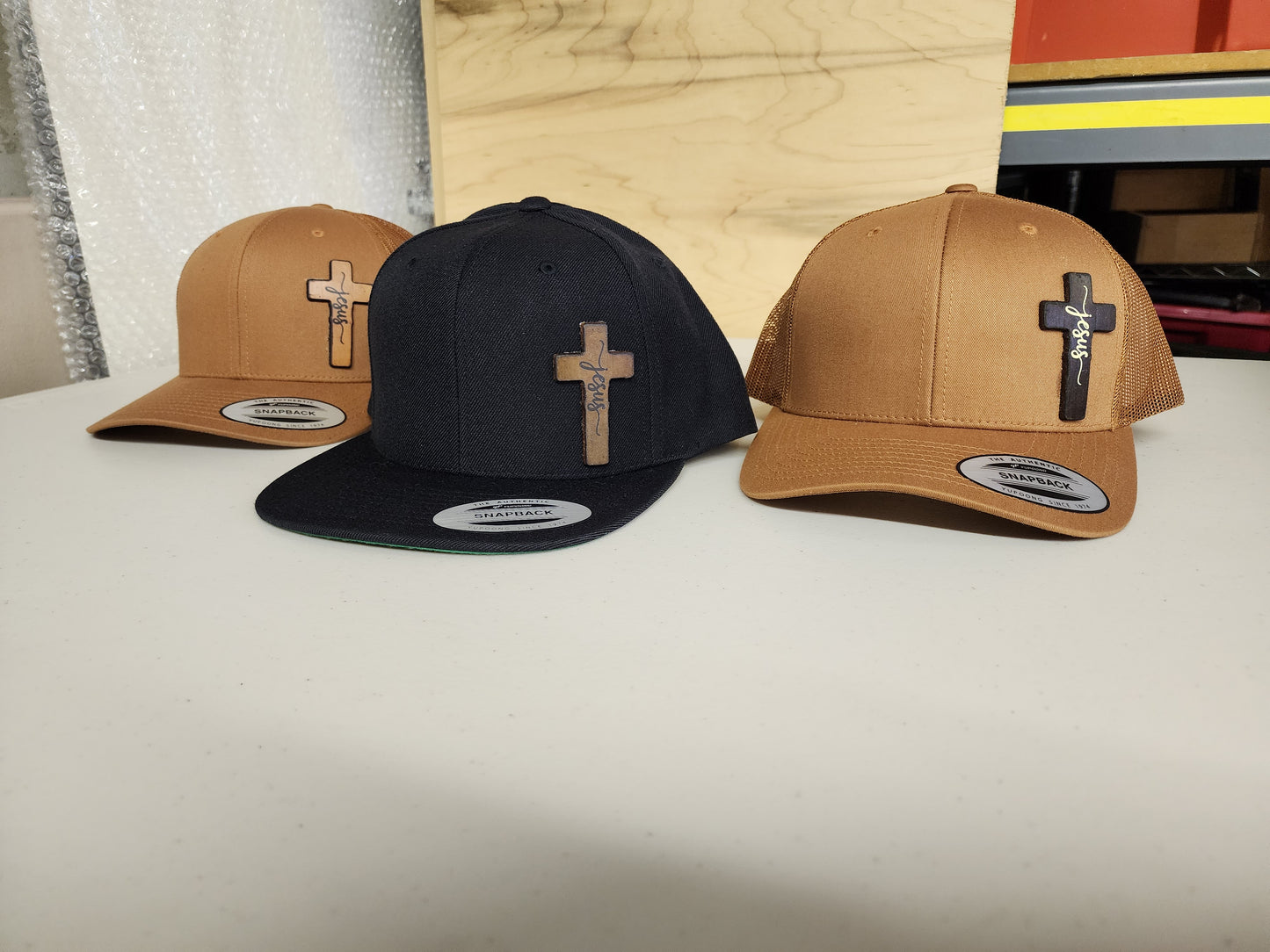 Leather Cross Hat or Beanie