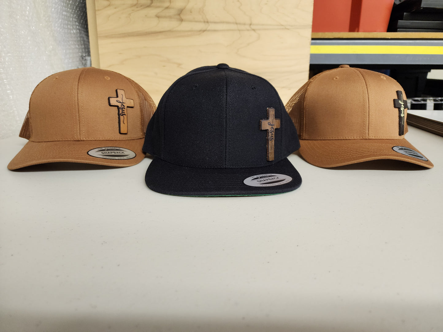 Leather Cross Hat or Beanie